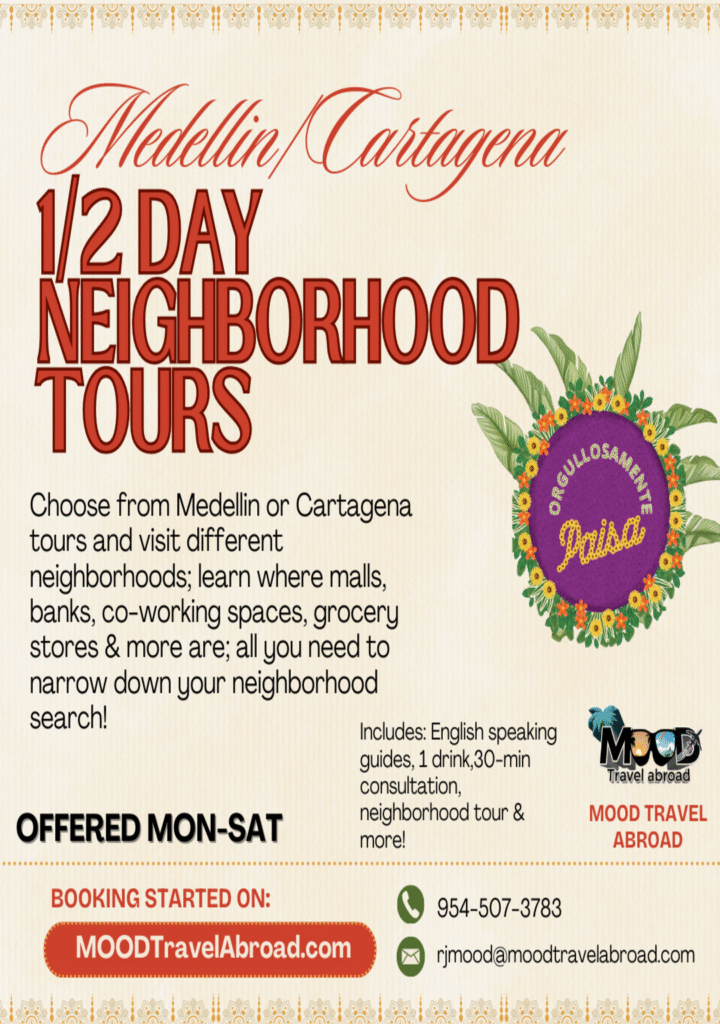 MOOD Travel Abroad ½ Day Neighborhood Tour – Medellín or Cartagena
