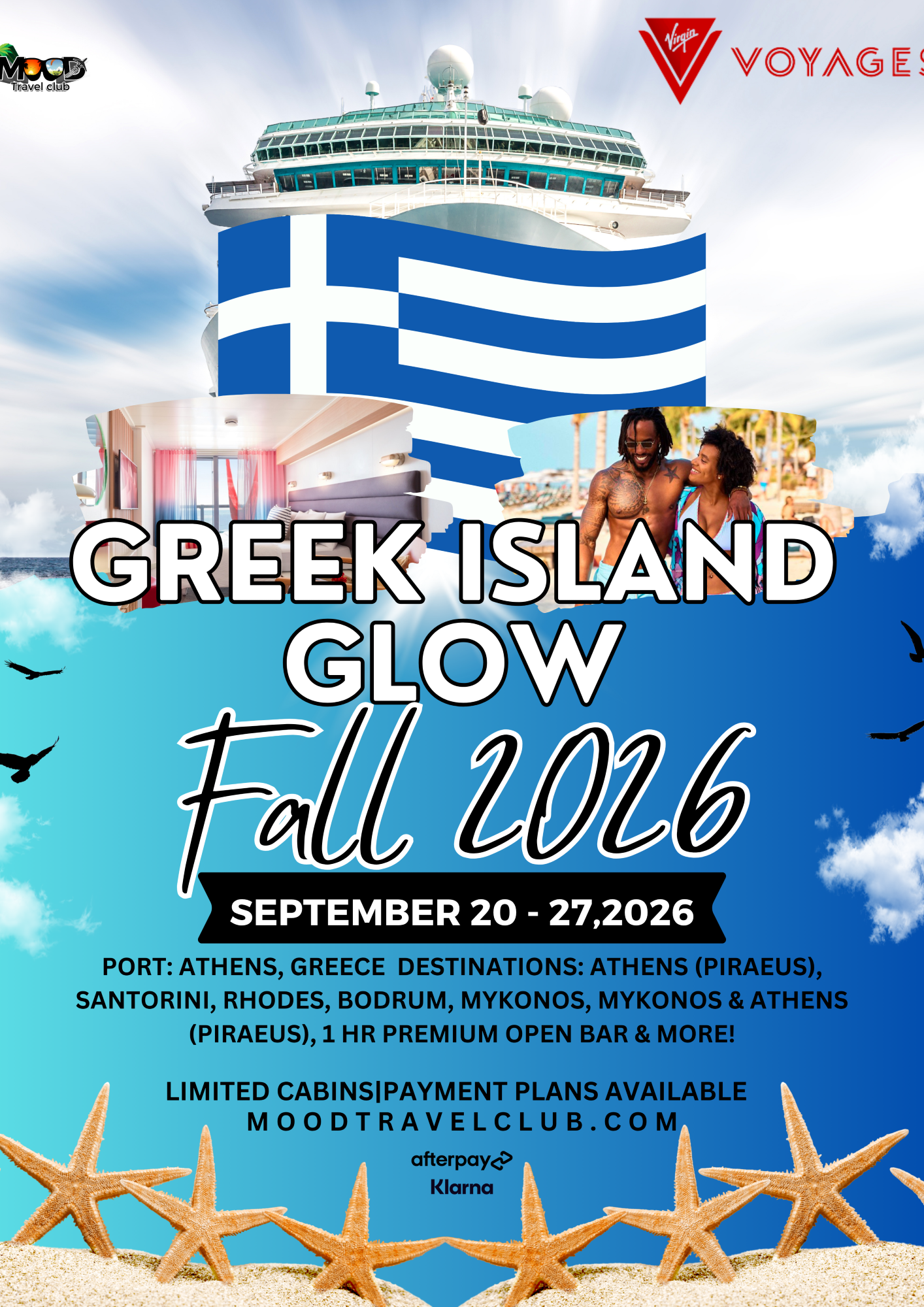 Virgin Voyages Greek Island Glow: MOOD Takes Greece! September 20-27,2026
