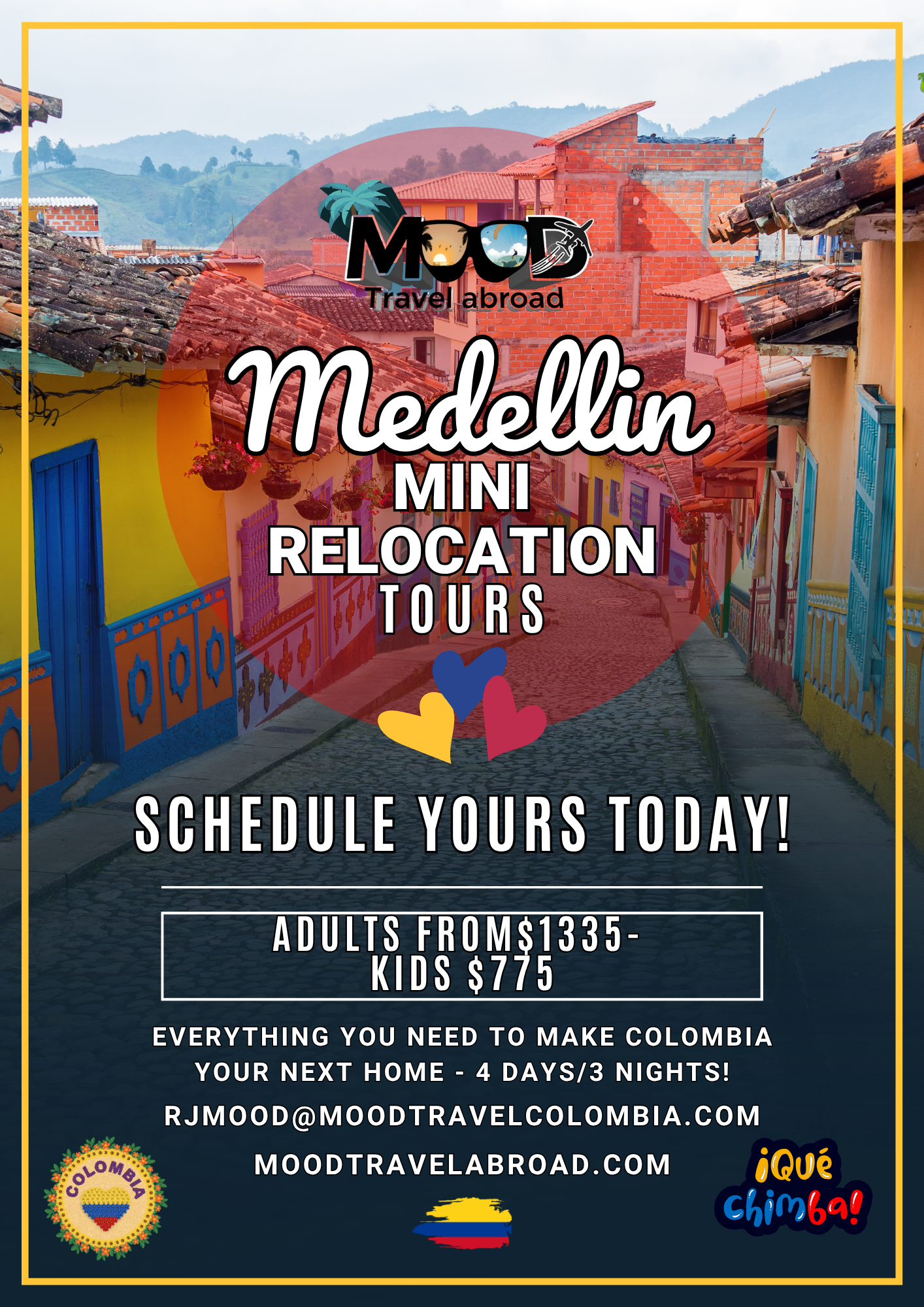 4 day 3 night relocation medellin